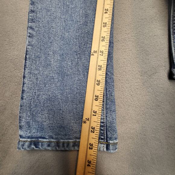 IZOD Saltwater Jeans Mens 32x33 Blue Straight Leg Distressed Stretch Denim - Picture 7 of 10